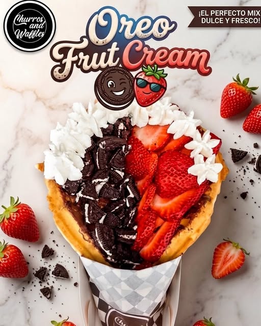 Oreo Frut Cream con frutillas, galletas y crema